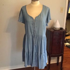 Chambray Babydoll Dress
